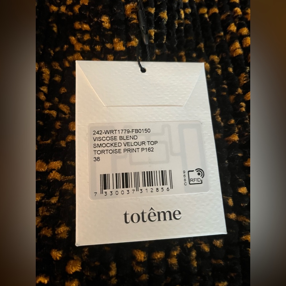 Totême Black & Orange Smocked Top NWT - Picture 5 of 5